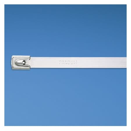 Panduit Cable Tie, 14-1/2 in L, 4 in Max Bundle Dia., Silver, 304 Stainless Steel, 450 lb Strength, 250 PK MLT4H-TL